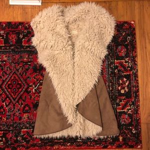 Faux Shearling suede vest.